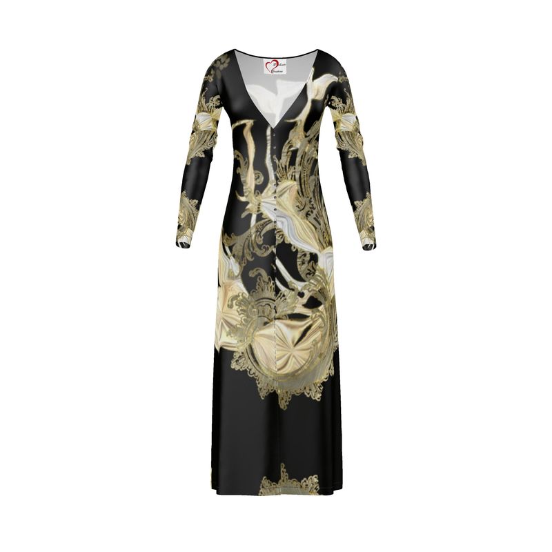 Golden Threads Long Cardigan / Button Dress