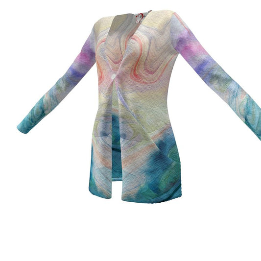 Peaceful Teals Ladies Cardigan with Pockets