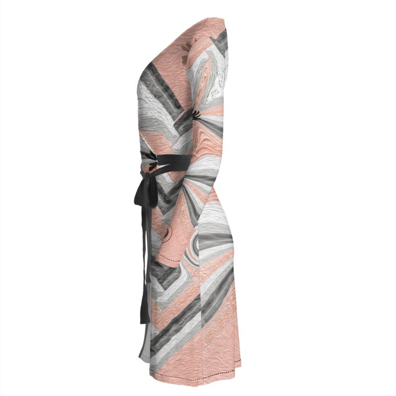 Herringbone with a Twist Wrap Dress