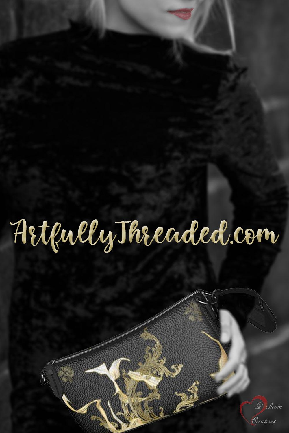 Golden Threads Baguette Bag