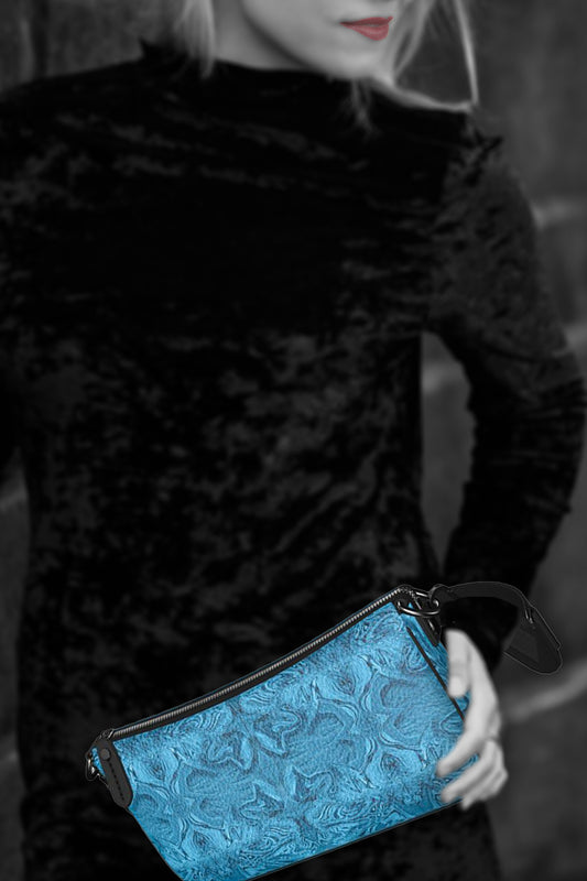 Blue Denim Design Baguette Bag