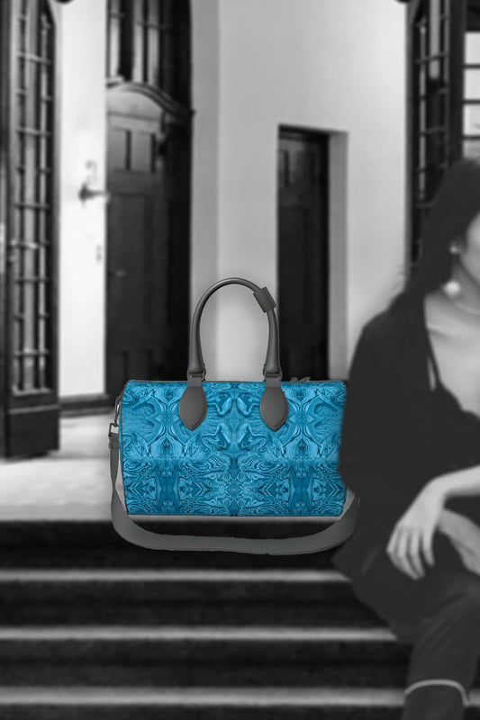 Blue Denim Design Duffel Bag