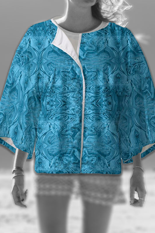 Blue Denim Design Kimono Blazer / Jacket