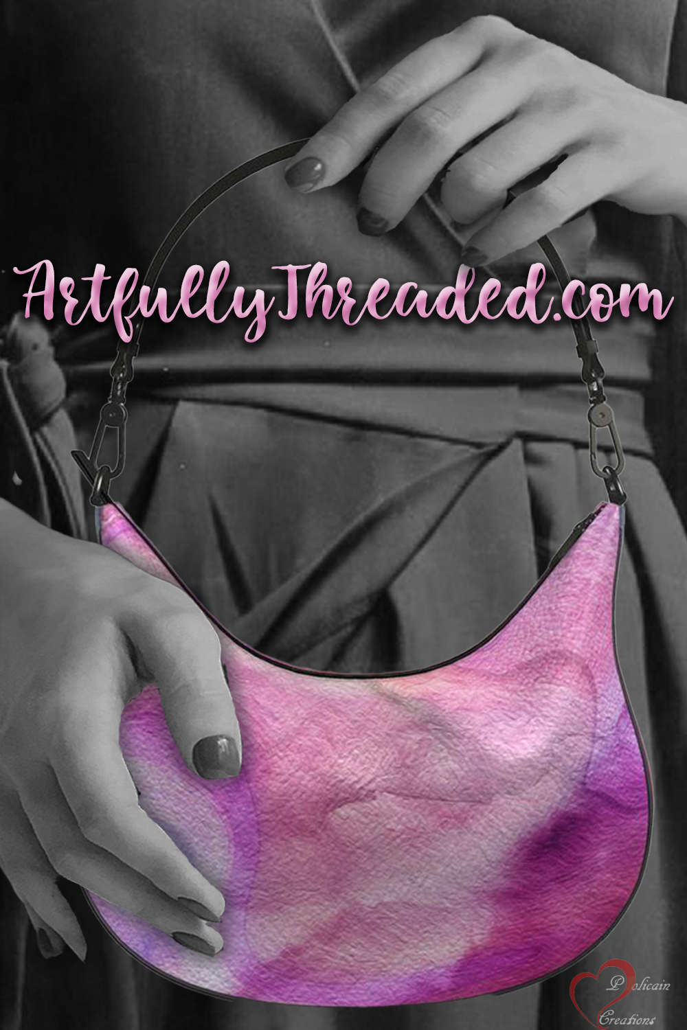 Peaceful Pinks Curve Hobo Bag
