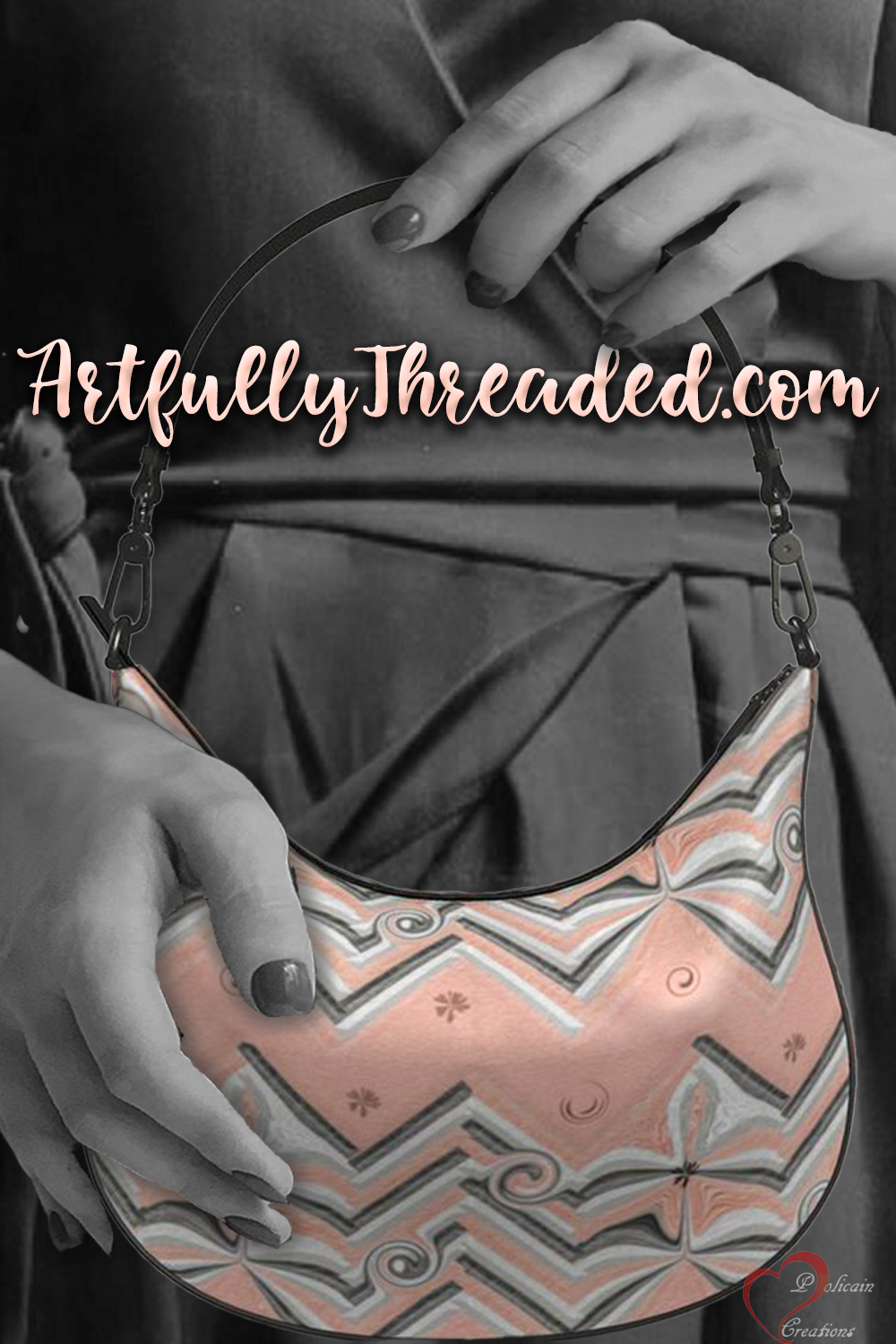 Herringbone with a Twist Curve Hobo Bag