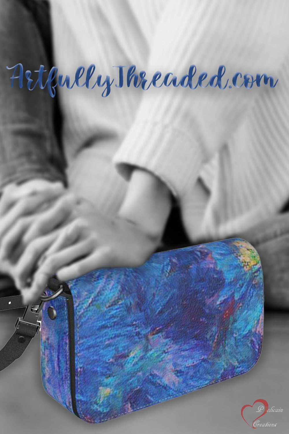 Beautiful Blues Flap Over Box Bag