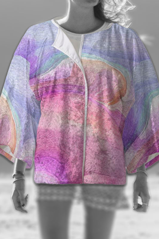 Peaceful Pinks Kimono Blazer / Jacket