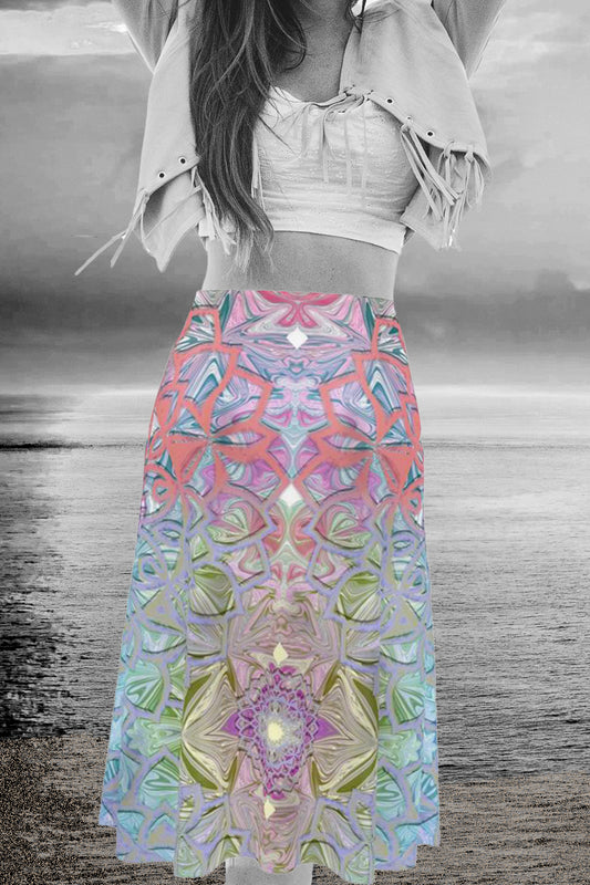 Pretty in Pastels Long Midi Skirt