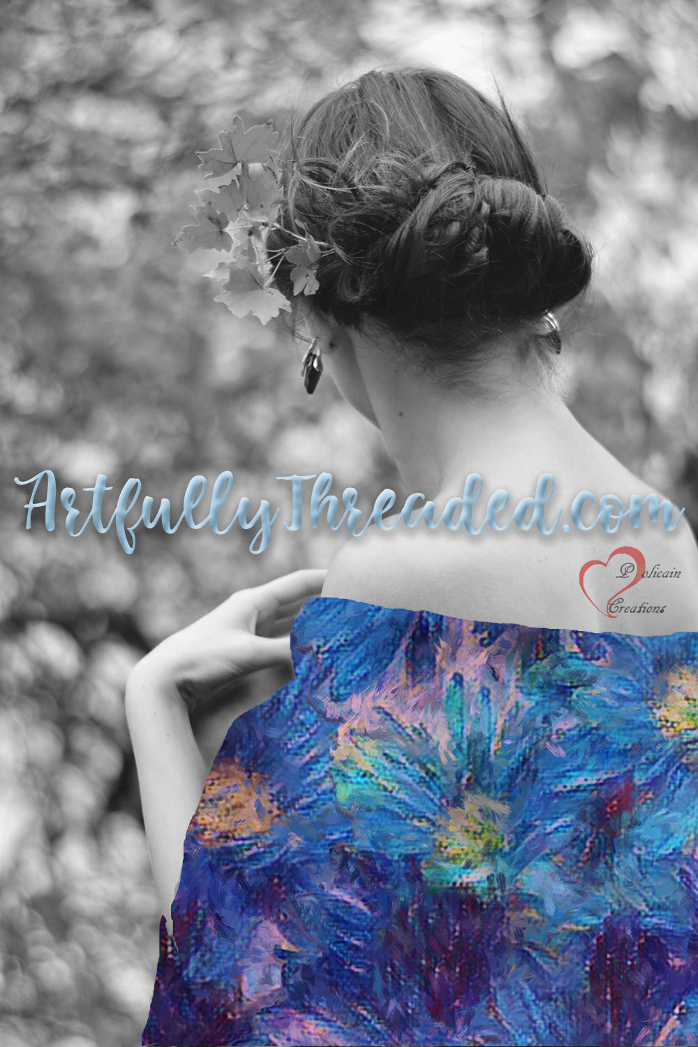 Beautiful Blues Scarf Wrap or Shawl