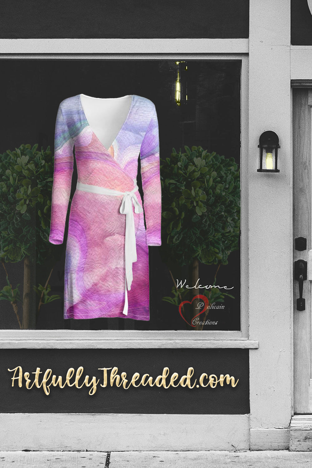 Peaceful Pinks Wrap Dress