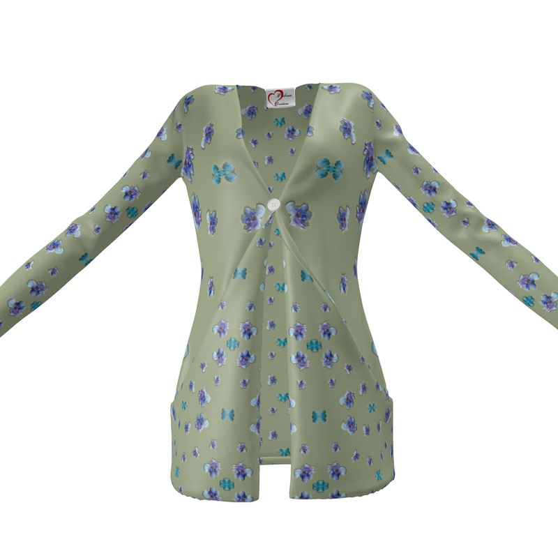 A Bit of Purple Ladies Short Cardigan With Pockets