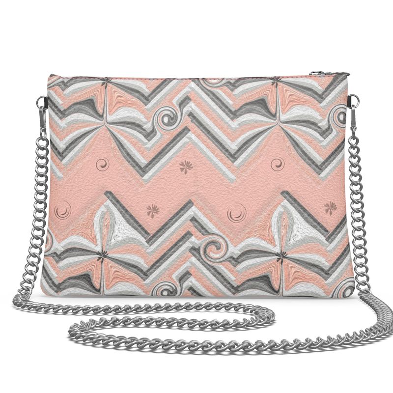 Herringbone with a Twist Crossbody Bag With Chain